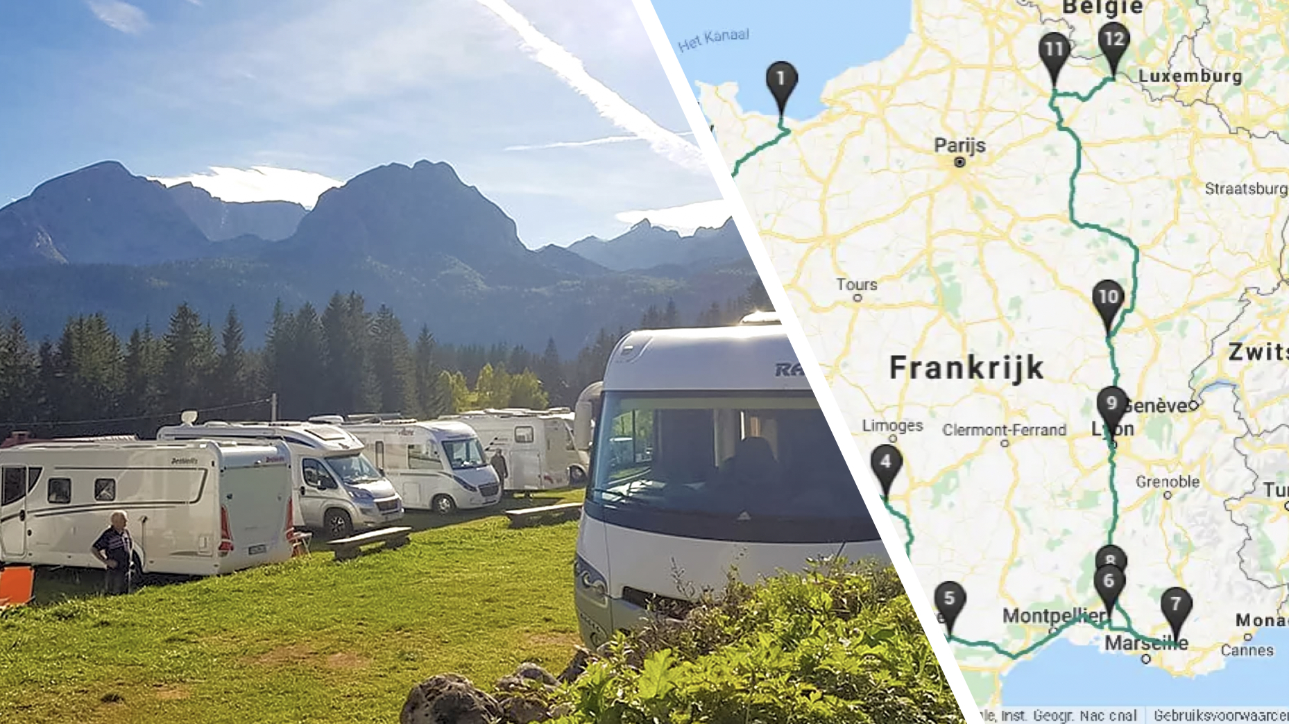 Camper in de natuur